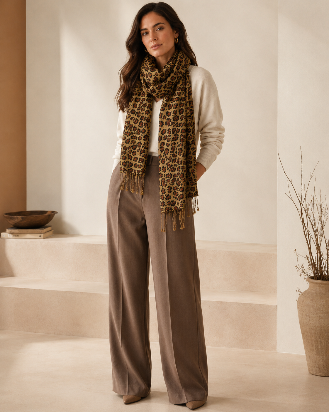 Cashmere Wrap in Animal Prints - Leopard - Leopard