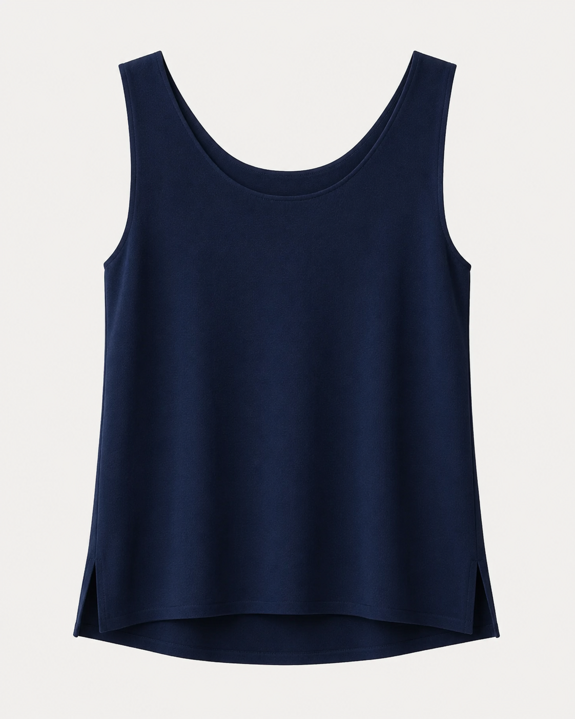 High Low Tank Top in Pure Cashmere - Vanilla