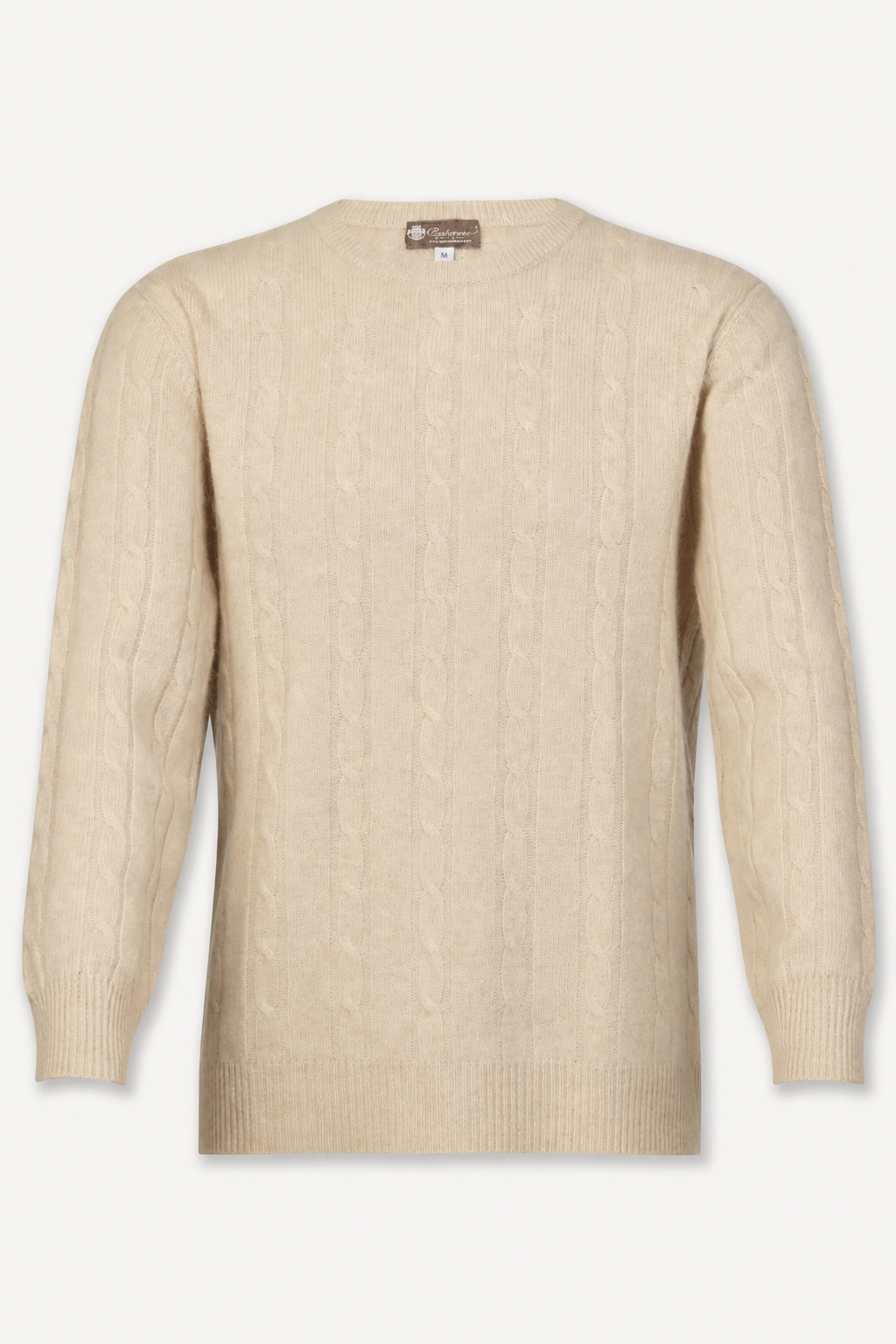 Men's Cable Cashmere Sweater - Faded Pewter