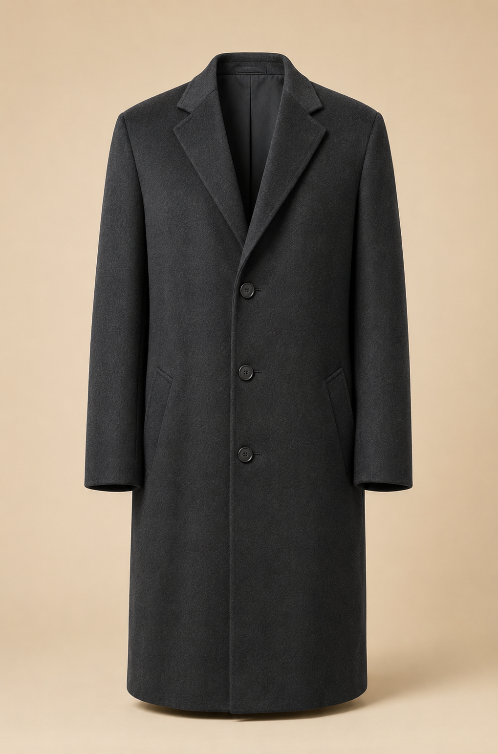 Men's Full Length Topcoat in Pure Cashmere - mens full length topcoat in pure cashmere charcoal 13