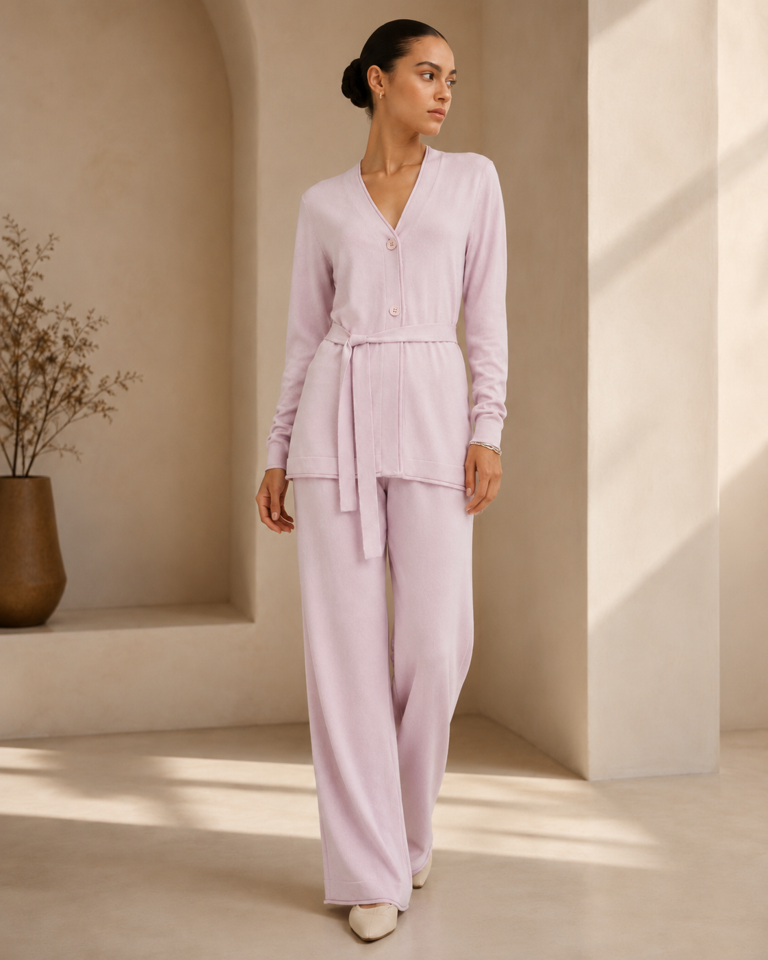 Pure Cashmere Lounge and Pajama Set for Women - Pink