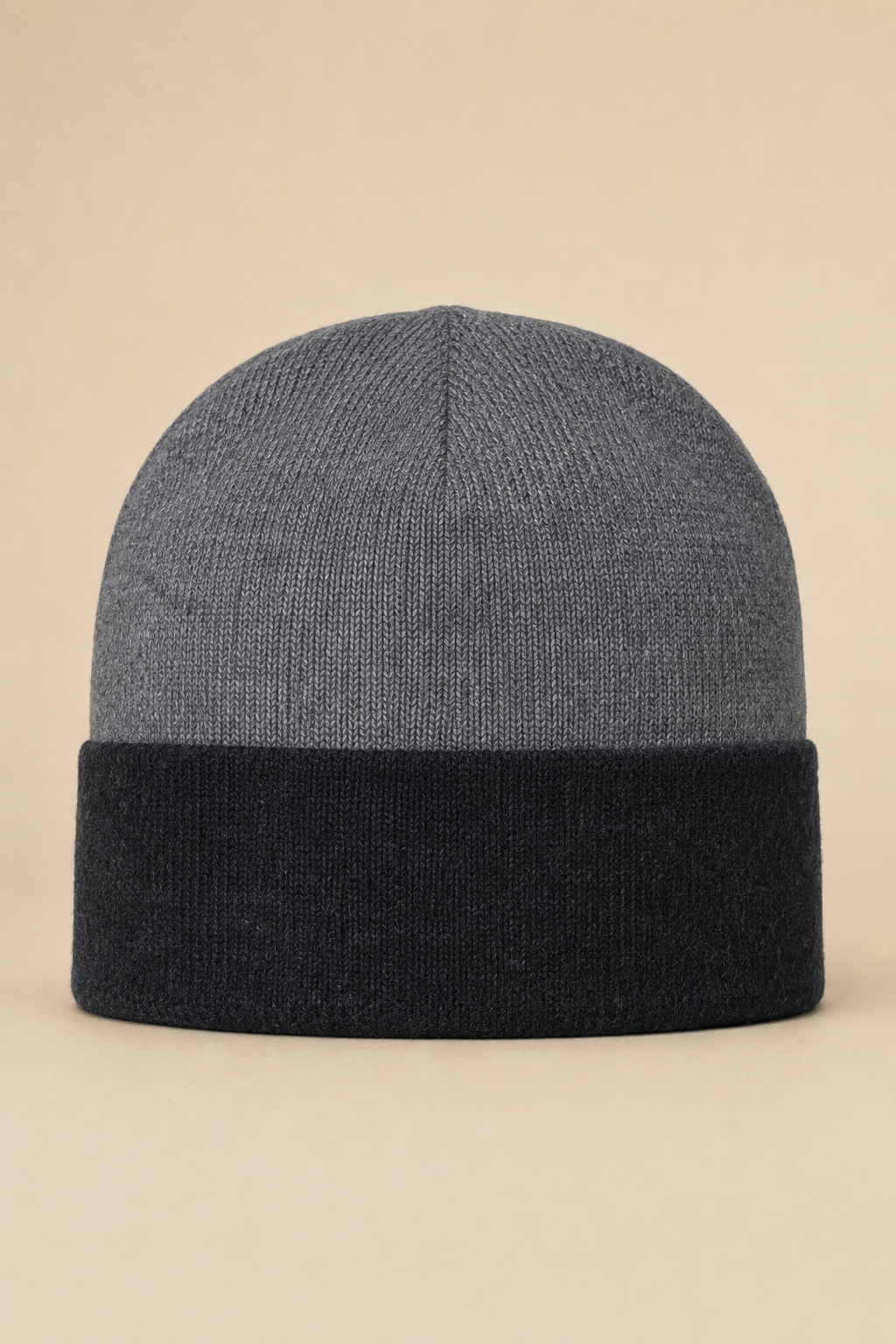 Pure Cashmere Reversible Toque Hat - Charcoal