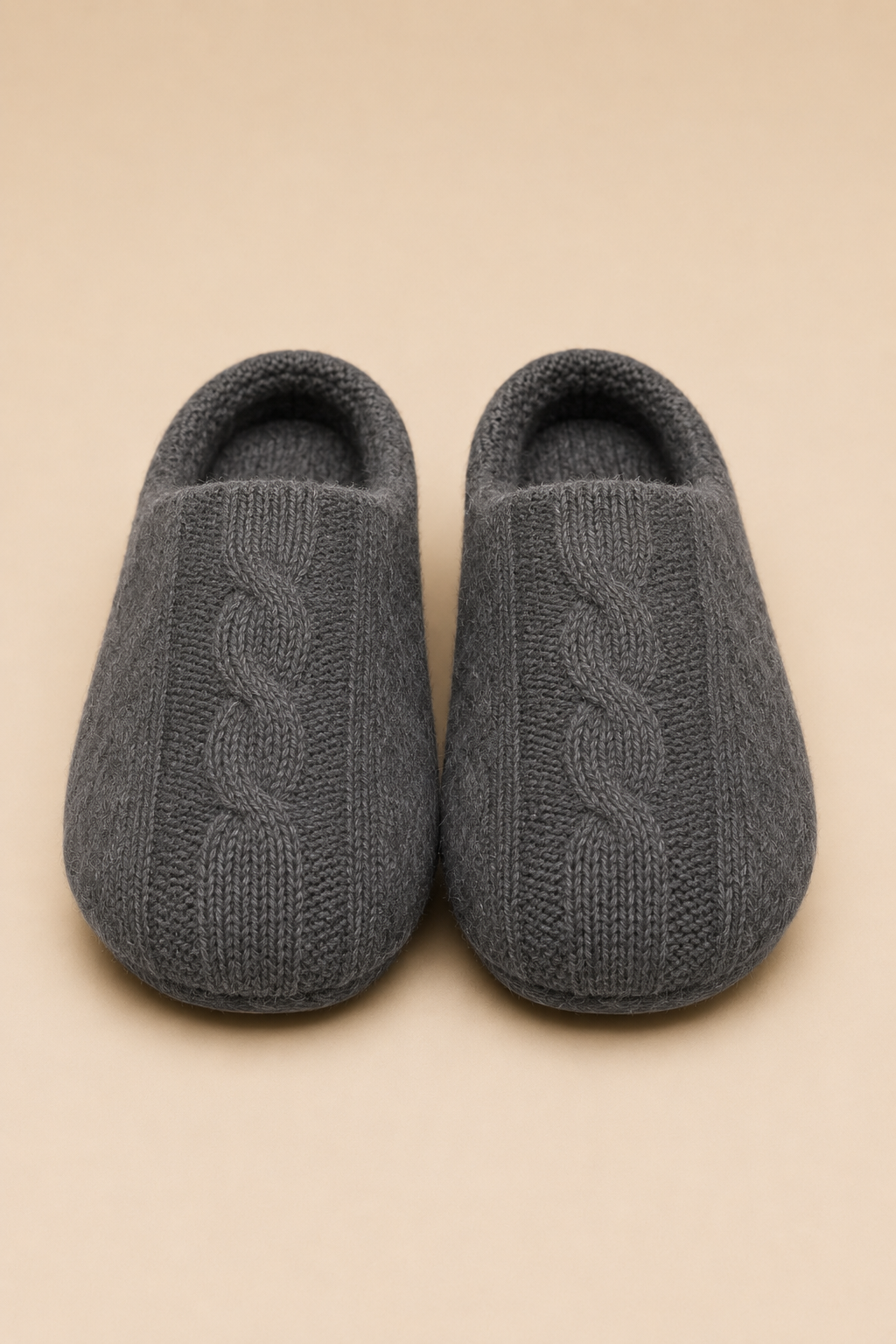 Pure Cashmere Slippers - Charcoal