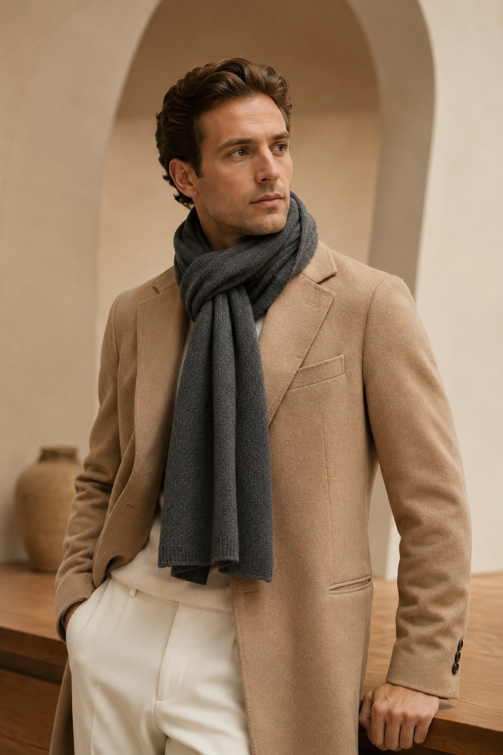 Unisex Cashmere Knitted Scarf - unisex cashmere knitted scarf new 01 main 03