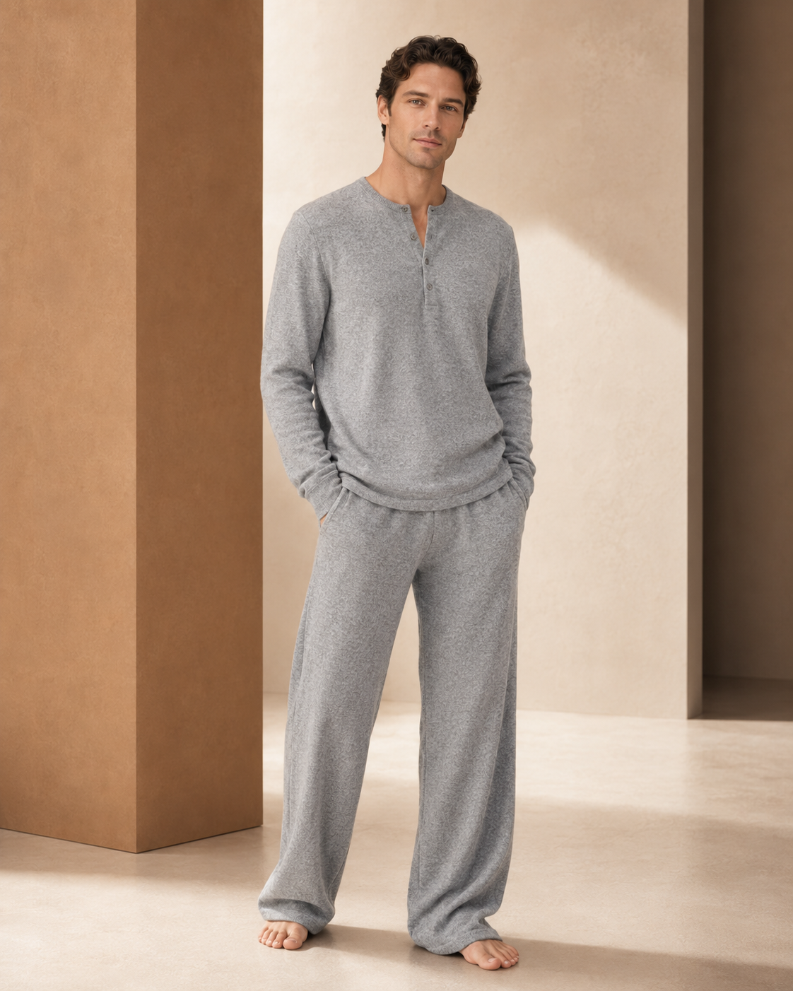 Unisex Trouser & Sweater Lounge Set in Pure Cashmere - Black