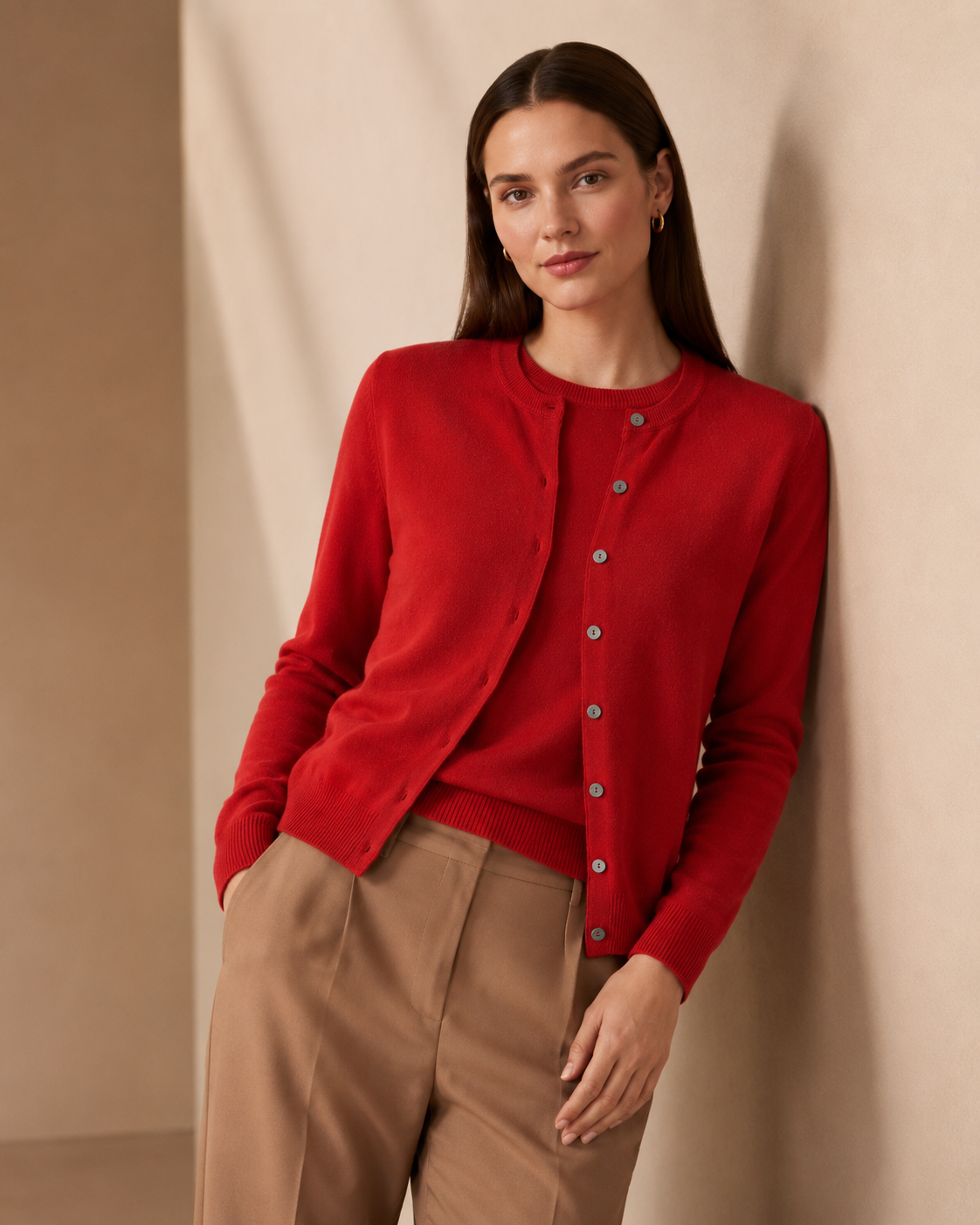 Women's Cashmere Cardigan Twin Sweater Set - Turquoise