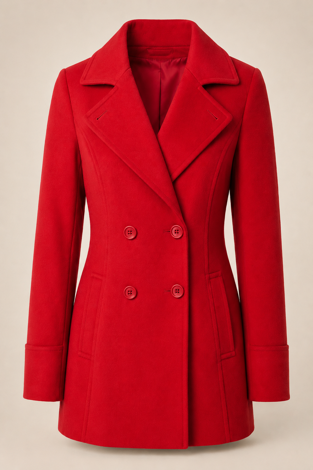 Women's Cashmere Pea Coat - Black