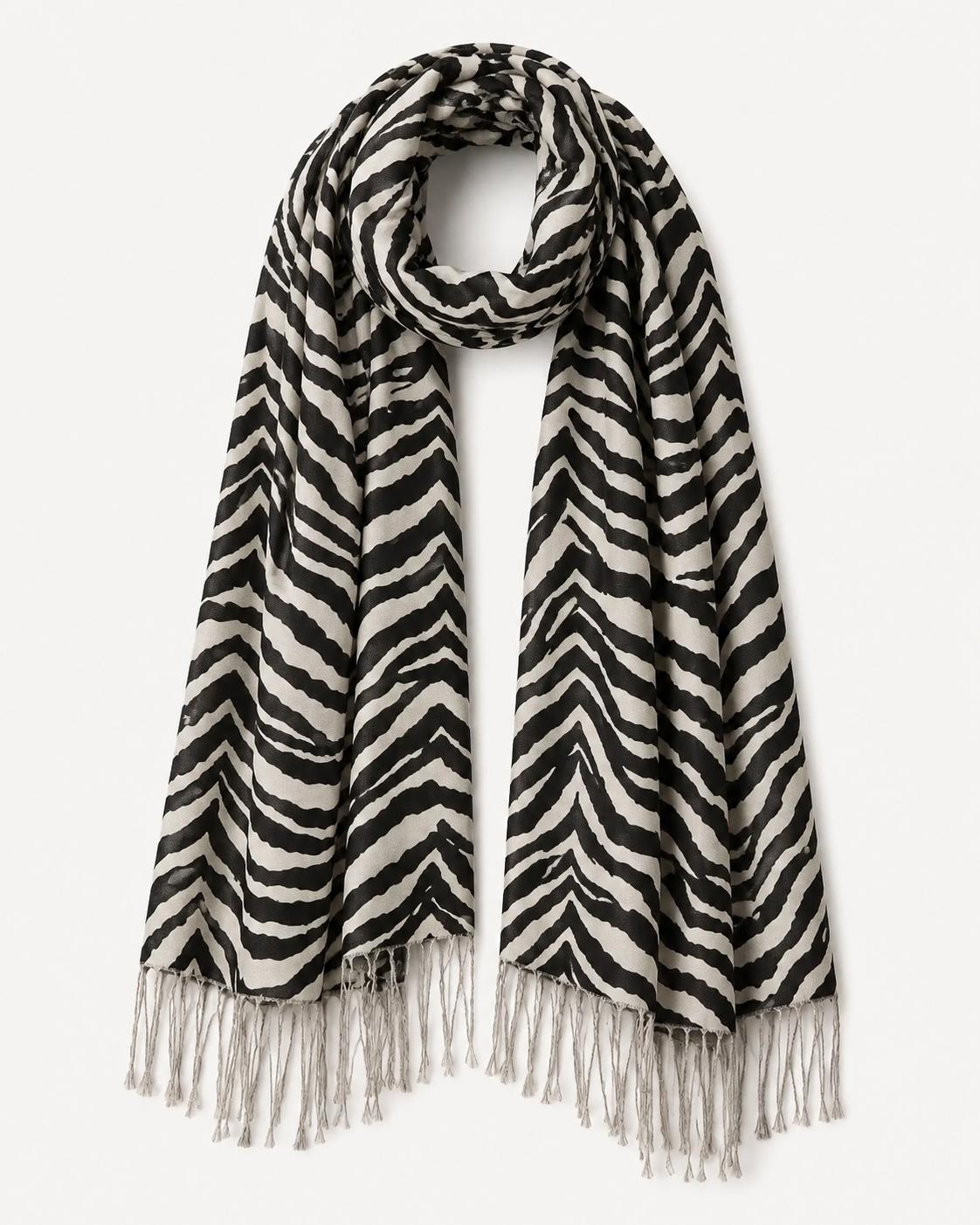 Zebra Print Cashmere Scarf - Zebra