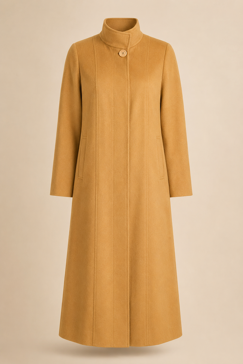 Cashmere Blend Full Length Overcoat for Women - cashmere blend full length overcoat for women camel 01