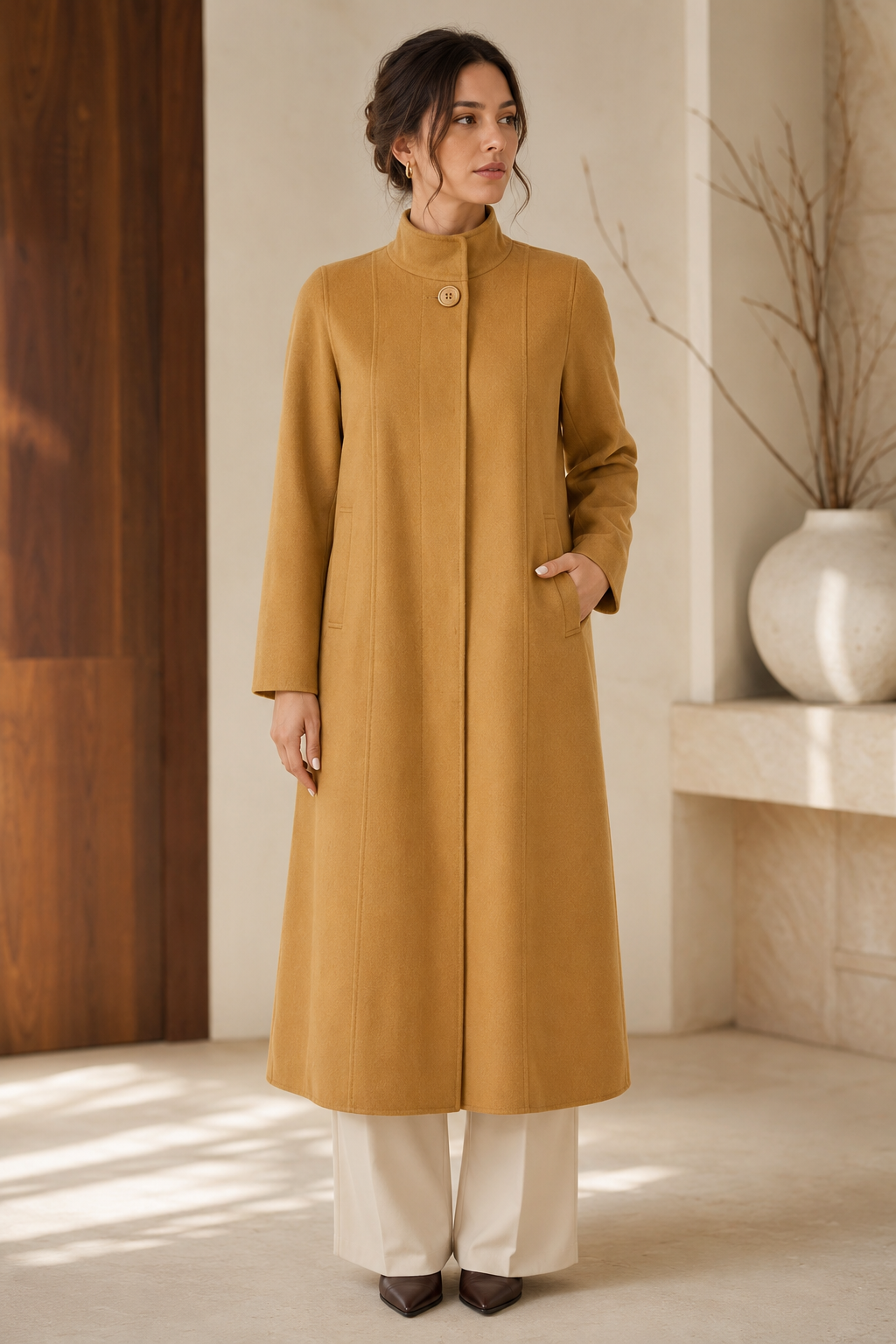 Cashmere Blend Full Length Overcoat for Women - cashmere blend full length overcoat for women new 01 main 02