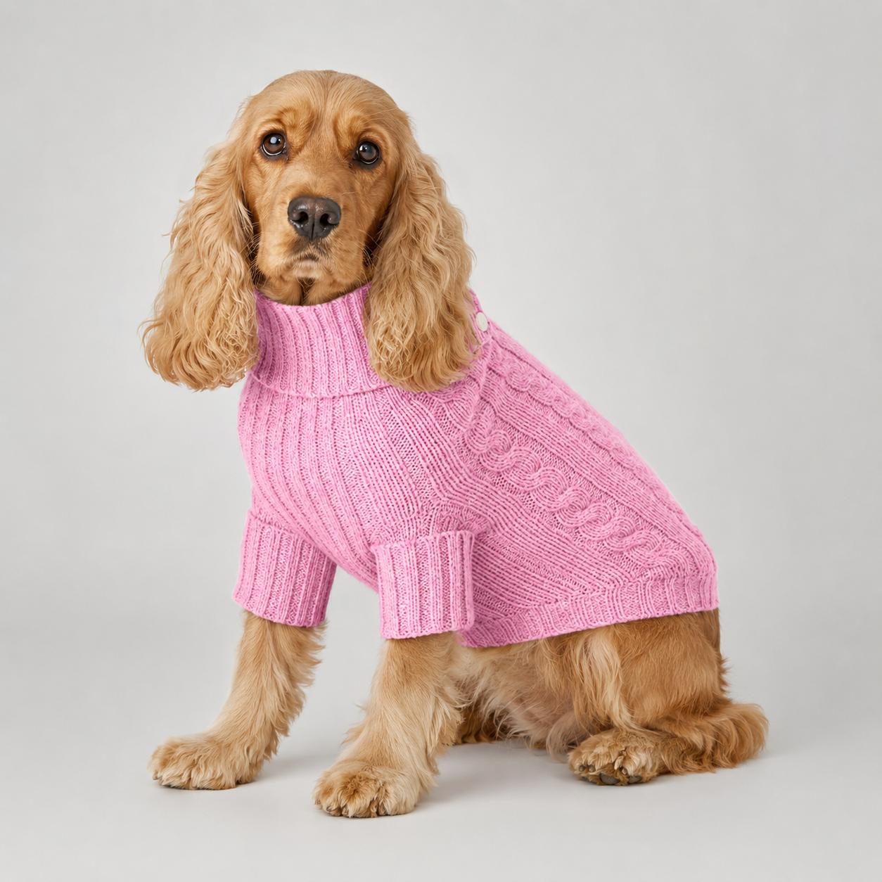 Cashmere Pet Sweater with Sleeves for Dogs & Cats - Navy