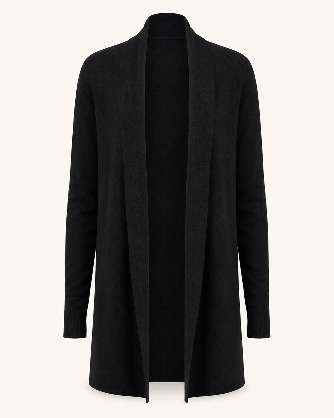 Women's Ruffled Long Front Open Cardigan in Pure Cashmere - luxurious 100 cashmere cardigan sweater with an open front 2a0c2ee8 2e1a 44fe aa5e aa5877388d9f postreset 01