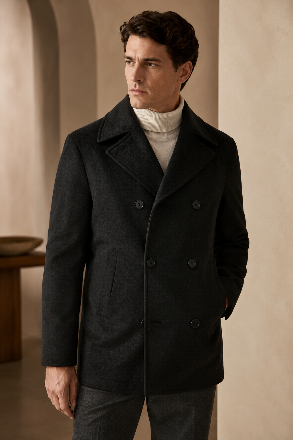 Men's Cashmere Pea Coat - mens cashmere pea coat new 01 main 13