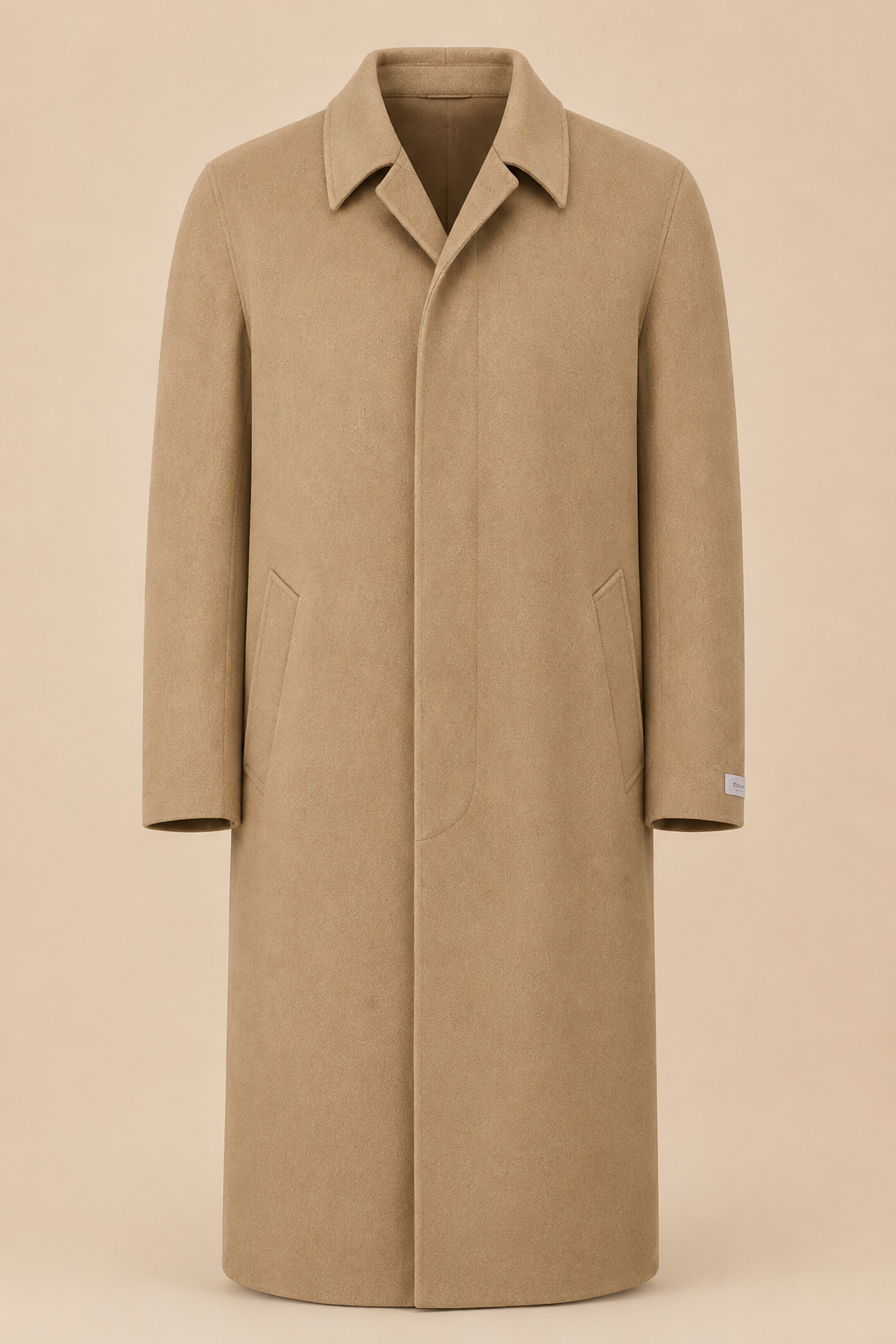 Men's Full Length Cashmere Blend Overcoat - Black