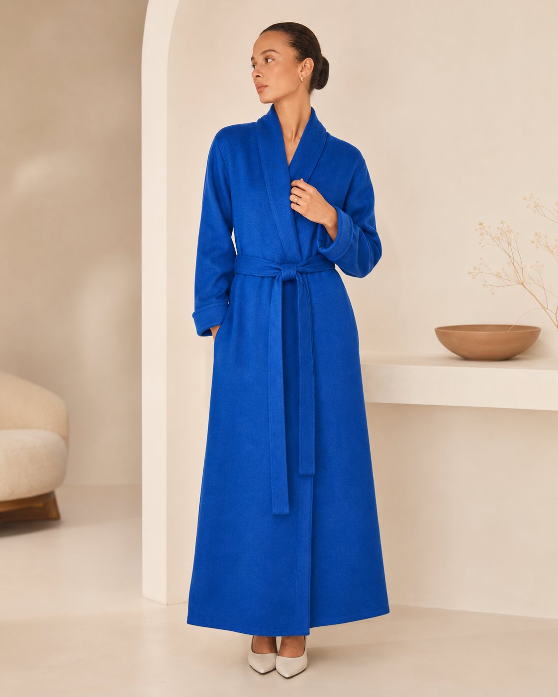 Pure Cashmere Robe for Women - Blue