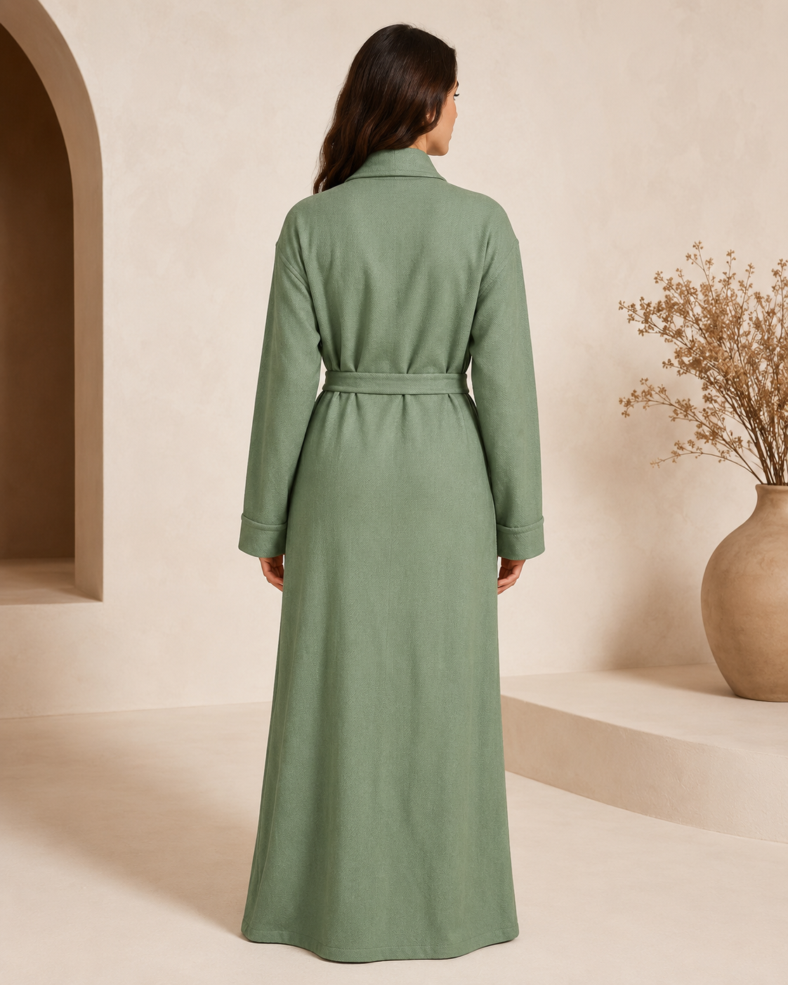 Pure Cashmere Robe for Women - Green