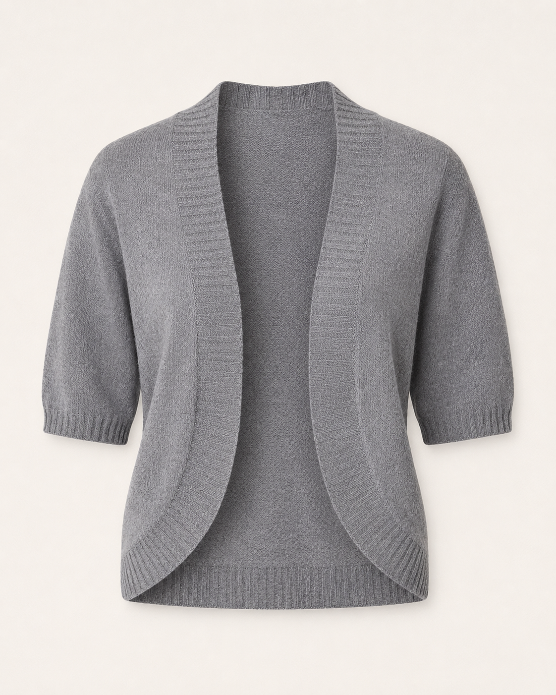 Pure Cashmere Shrug Style Cardigan - Faded Pewter