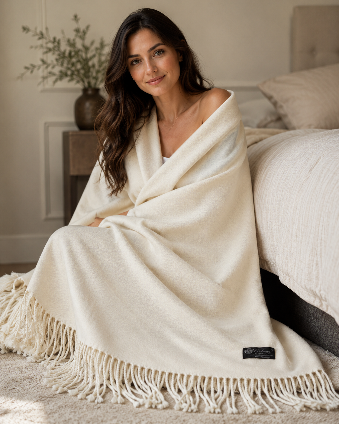 Pure Cashmere Throw (52" x 72") - Pure Cashmere Throw In 4 Ply 06