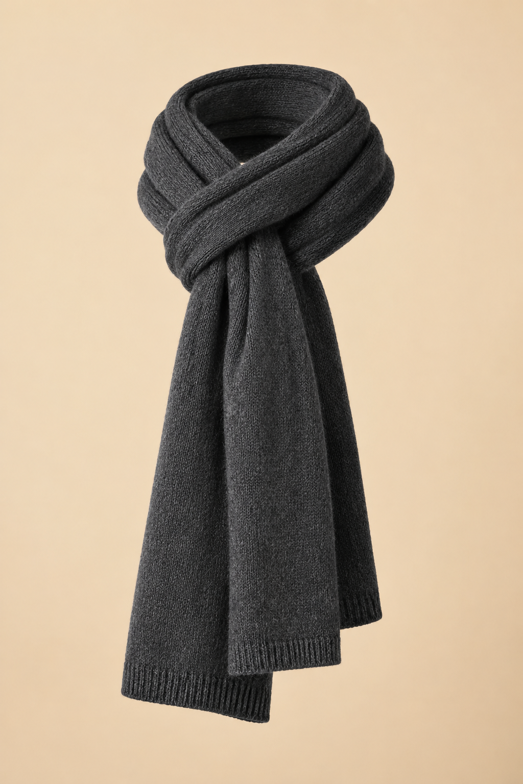 Unisex Cashmere Knitted Scarf - unisex cashmere knitted scarf charcoal lean