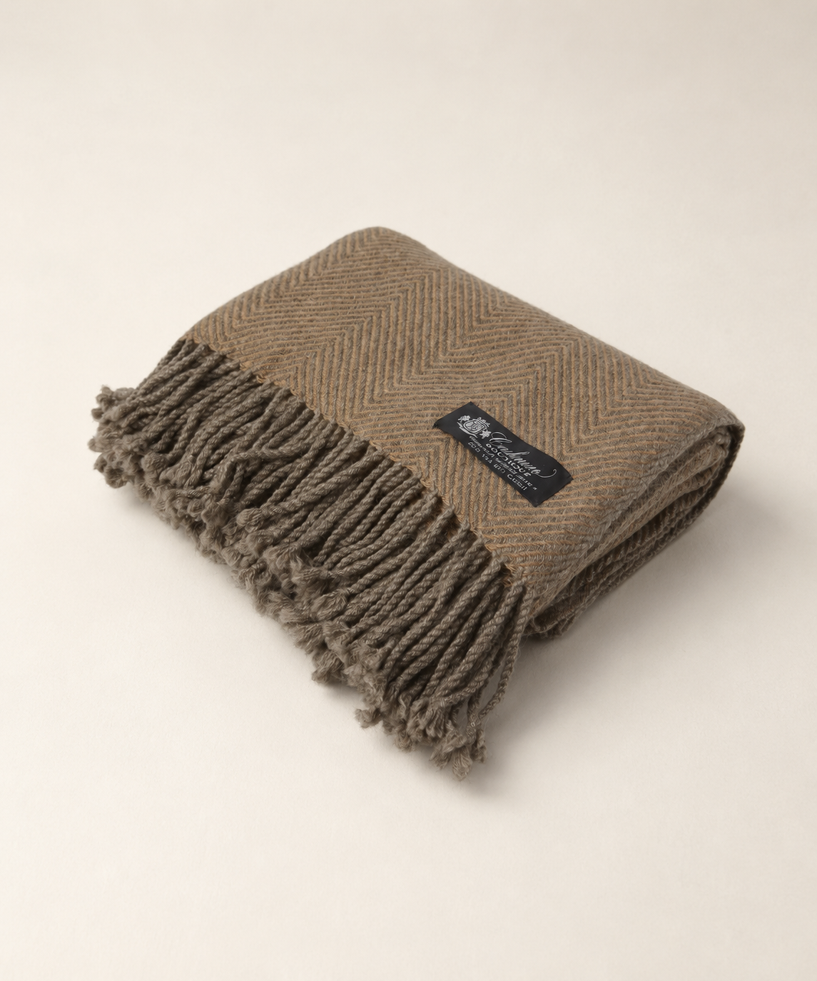 Yak Cashmere and Camel Wool Throw (50" x 70") - Camel